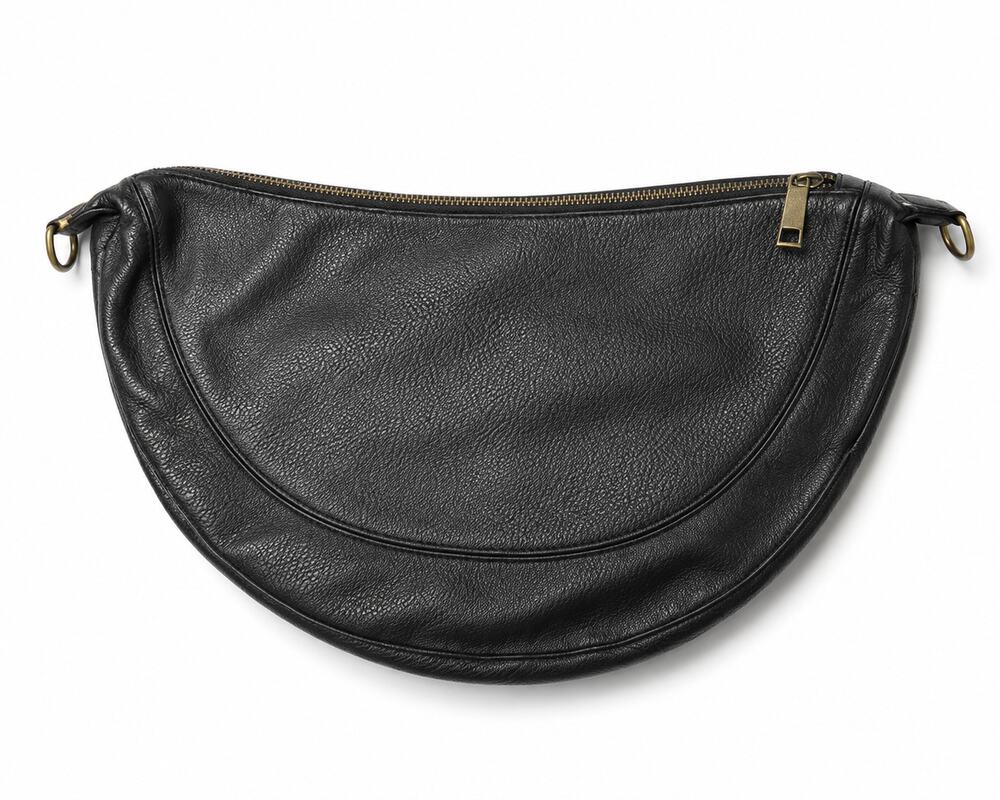 Anthro Urban Originals Black Crescent Shoulder Bag NO STRAP Vegan Leather Hobo